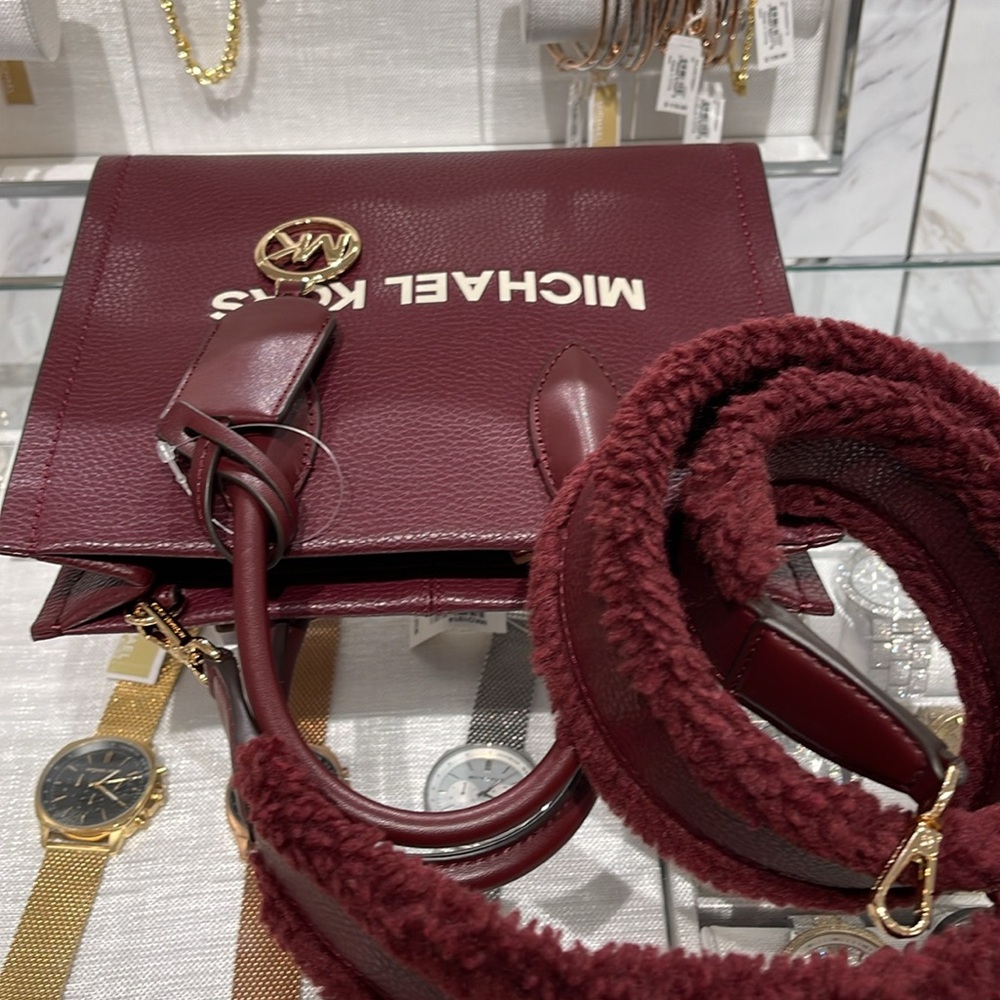 Michael Kors Mirella Small Pebbled Leather Shopper Top Zip Crossbody XBody Bag - Picture 8 of 16